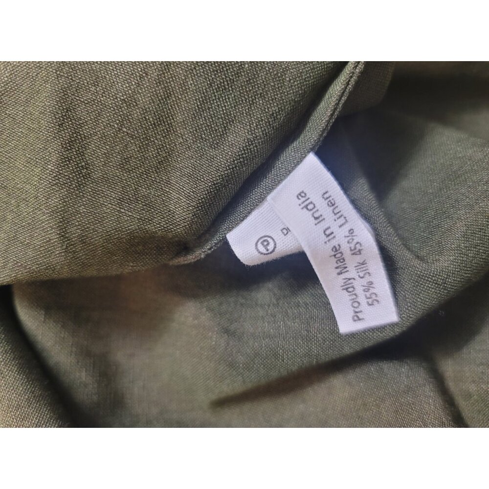 ANN MASHBURN Olive Green Linen Button-Front Tunic - Picture 7 of 7